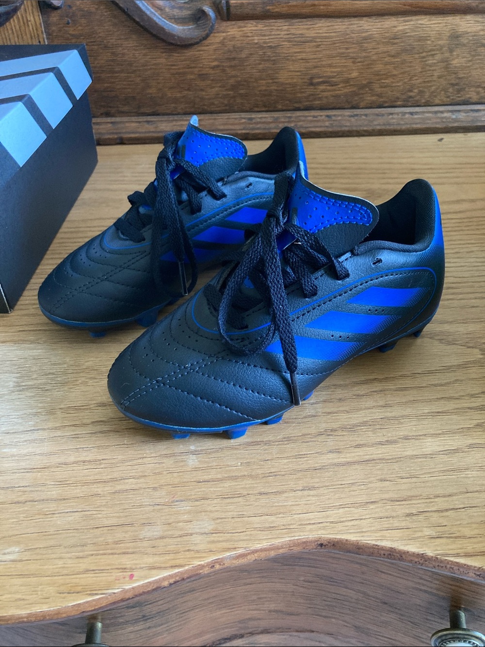 adidas Black and Blue boys Soccer Cleats size 12k